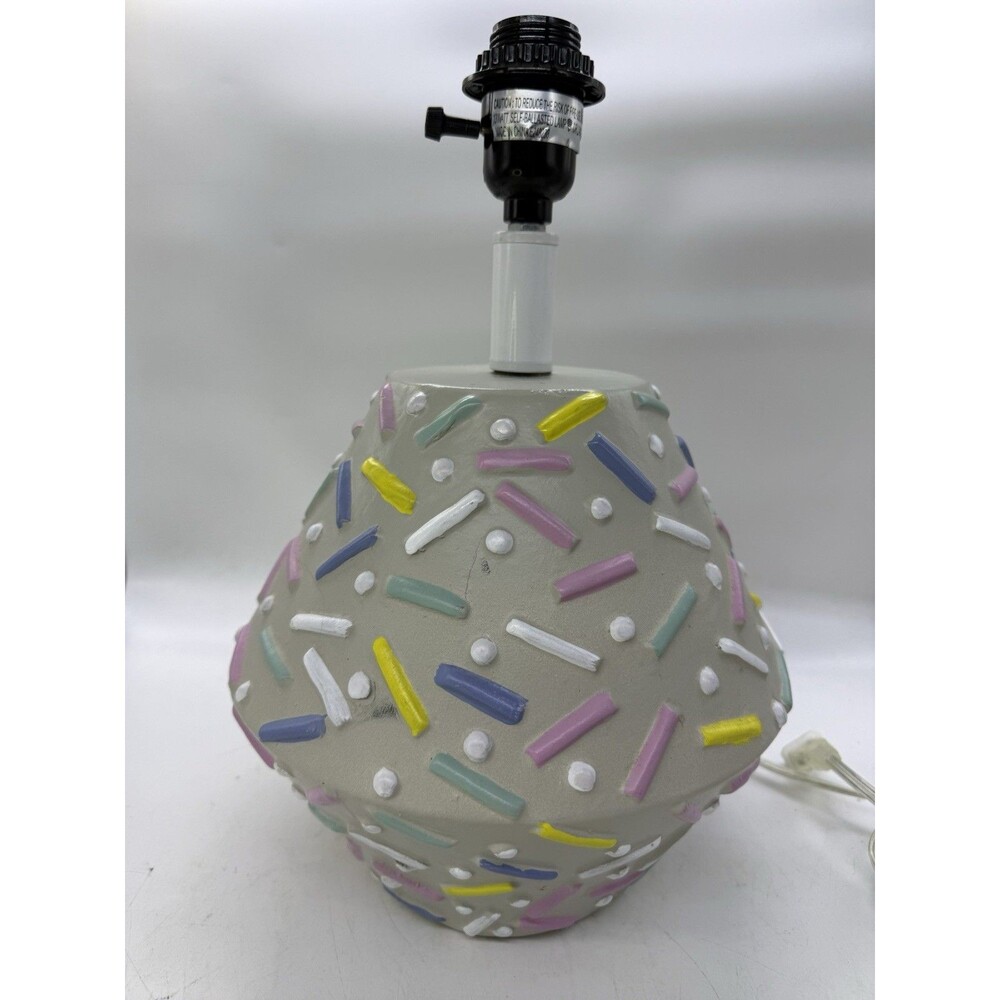 The Land Of Nod Pop Tart Sprinkle Novelty Food Table Base Lamp Grey Pink Blue +￼